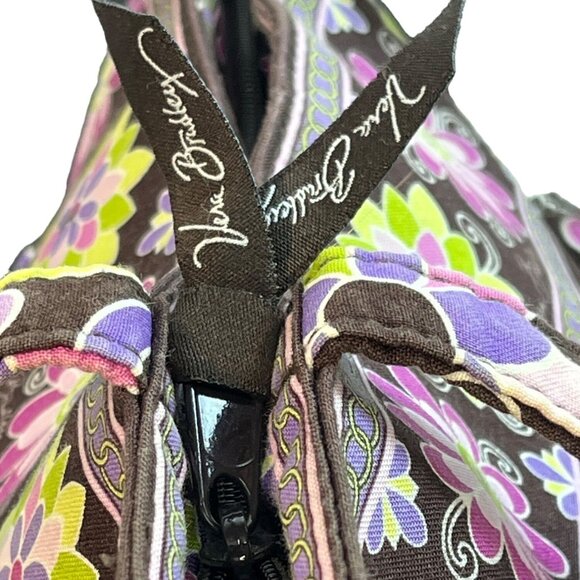 Vera Bradley Women's Black Flowered Multicolor Floral Shoulder Bucket Bag Sz M - Picture 8 of 13